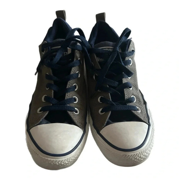 Converse All Star 137695F Gray Navy Blue Sneakers Size Mens 8 - Picture 1 of 5